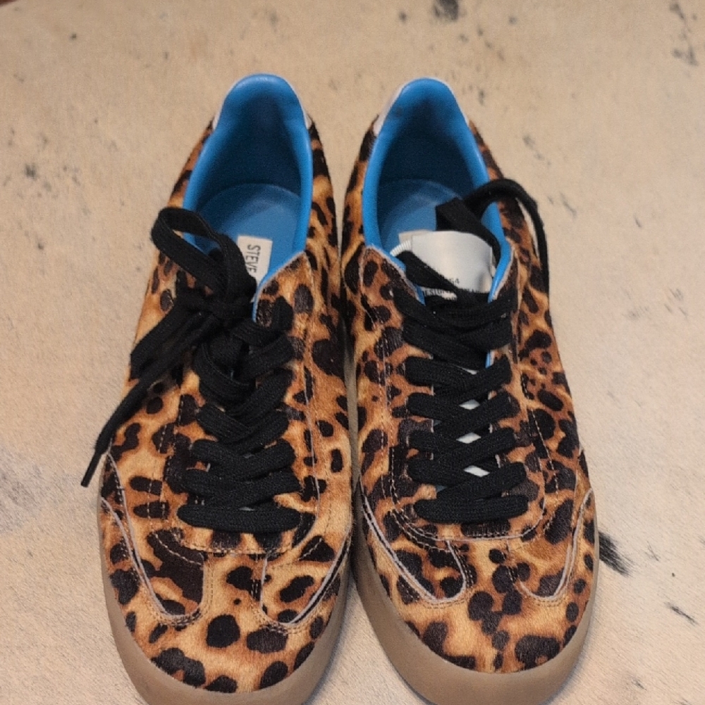 Steve Madden Leopard Print Sneakers with Black Laces